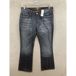 7 For All Mankind Jeans Womens 28 Blue Denim Flare Low Rise Y2K 30x32.5 USA Made